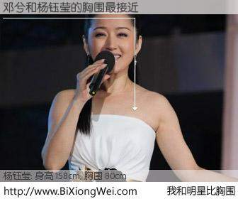 #我和明星比胸围# 身高 157cm，胸围 80cm，奇迹发生了！邓兮与内地歌星杨钰莹的胸围最接近！有图有真相：