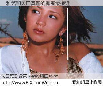 #我和明星比胸围# 身高 164cm，胸围 85cm，毫无疑问，楊雅筑与日本明星矢口真理的胸围最接近！有图有真相：