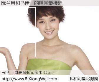 #我和明星比胸围# 身高 164cm，胸围 85cm，有目共睹，阮兰月与内地模特马伊琍的胸围最接近！有图有真相：