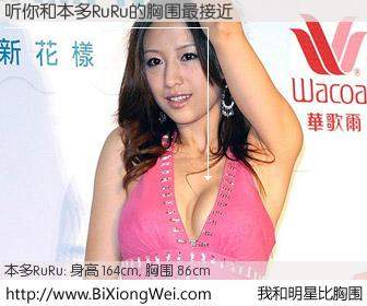 #我和明星比胸围# 身高 164cm，胸围 86cm，不可思议啊！听你与日本歌手本多RuRu的胸围最接近！有图有真相：
