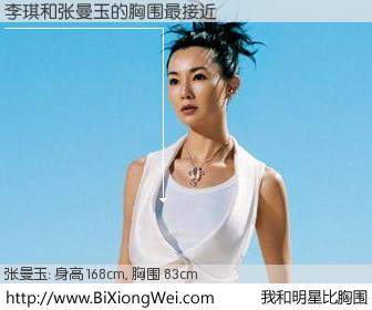 #我和明星比胸围# 身高 167cm，胸围 83cm，你必须知道：李琪与香港影星张曼玉的胸围最接近！有图有真相：