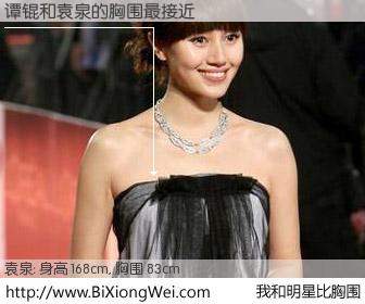 #我和明星比胸围# 身高 168cm，胸围 83cm，别不好意思！谭锟与内地影星袁泉的胸围最接近！有图有真相：