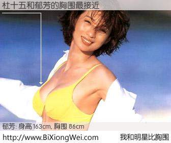 #我和明星比胸围# 身高 163cm，胸围 86cm，有目共睹，杜十五与台湾演员郁芳的胸围最接近！有图有真相：