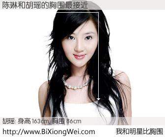 #我和明星比胸围# 身高 163cm，胸围 86cm，奇迹发生了！陈琳与内地歌手胡瑶的胸围最接近！有图有真相：