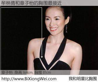 #我和明星比胸围# 身高 164cm，胸围 81cm，奇迹发生了！牟林倩与内地影星章子怡的胸围最接近！有图有真相：