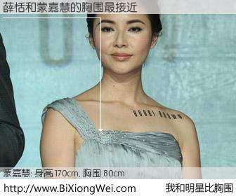 #我和明星比胸围# 身高 170cm，胸围 80cm，噢，卖糕的！薛恬与香港明星蒙嘉慧的胸围最接近！有图有真相：