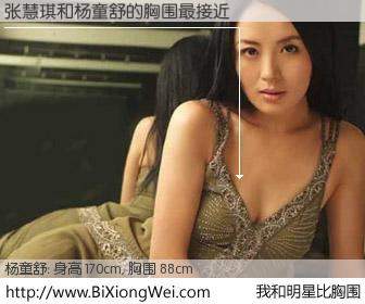 #我和明星比胸围# 身高 170cm，胸围 88cm，不言而喻，张慧琪与内地影星杨童舒的胸围最接近！有图有真相：