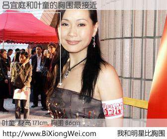 #我和明星比胸围# 身高 171cm，胸围 86cm，不用多说，吕宜庭与香港明星叶童的胸围最接近！有图有真相：
