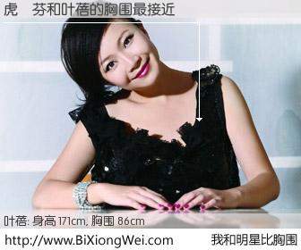 #我和明星比胸围# 身高 171cm，胸围 86cm，不用多说，虎艷芬与内地歌星叶蓓的胸围最接近！有图有真相：