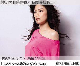 #我和明星比胸围# 身高 172cm，胸围 88cm，我们都看见了！钟明才与香港明星陈慧琳的胸围最接近！有图有真相：