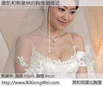 #我和明星比胸围# 身高 175cm，胸围 86cm，一看就知，康凯与内地明星熊黛林的胸围最接近！有图有真相：