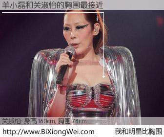 #我和明星比胸围# 身高 160cm，胸围 78cm，还用说吗？羊小磊与香港歌星关淑怡的胸围最接近！有图有真相：