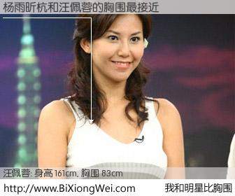 #我和明星比胸围# 身高 161cm，胸围 83cm，奇迹发生了！杨雨昕杭与台湾歌手汪佩蓉的胸围最接近！有图有真相：