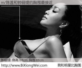 #我和明星比胸围# 身高 168cm，胸围 88cm，有目共睹，m/陈莲与香港影星钟丽缇的胸围最接近！有图有真相：