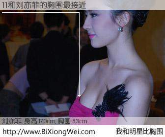 #我和明星比胸围# 身高 169cm，胸围 83cm，我们都看见了！11与内地明星刘亦菲的胸围最接近！有图有真相：