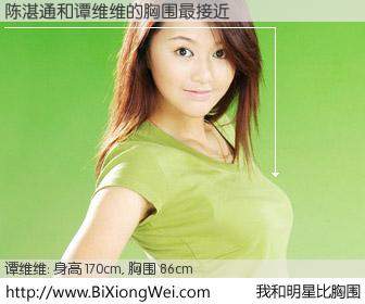 #我和明星比胸围# 身高 170cm，胸围 86cm，奇迹发生了！陈湛通与内地歌星谭维维的胸围最接近！有图有真相：