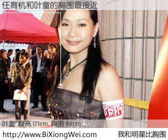 #我和明星比胸围# 身高 171cm，胸围 86cm，有目共睹，任育杭与香港明星叶童的胸围最接近！有图有真相：