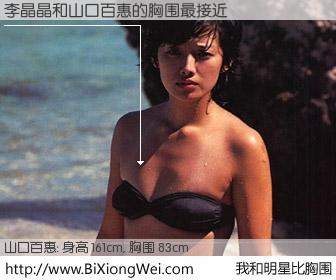 #我和明星比胸围# 身高 161cm，胸围 83cm，地球人都知道，李晶晶与日本明星山口百惠的胸围最接近！有图有真相：