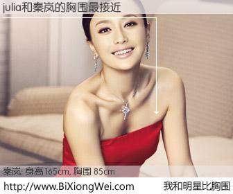 #我和明星比胸围# 身高 165cm，胸围 85cm，不可思议啊！julia与内地影星秦岚的胸围最接近！有图有真相：