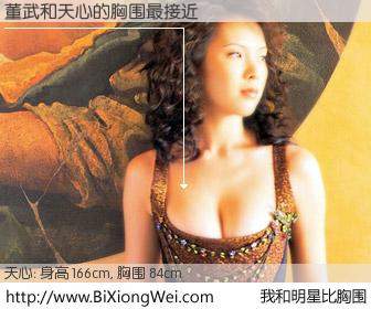 #我和明星比胸围# 身高 166cm，胸围 84cm，理所当然，董武与台湾影星天心的胸围最接近！有图有真相：