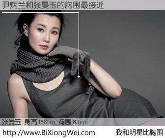 #我和明星比胸围# 身高 168cm，胸围 83cm，噢，卖糕的！尹炳兰与香港影星张曼玉的胸围最接近！有图有真相：