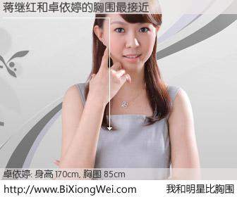 #我和明星比胸围# 身高 169cm，胸围 85cm，毫无疑问，蒋继红与内地歌手卓依婷的胸围最接近！有图有真相：