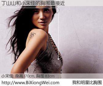 #我和明星比胸围# 身高 170cm，胸围 83cm，理所当然，丁山山与内地影星小宋佳的胸围最接近！有图有真相：