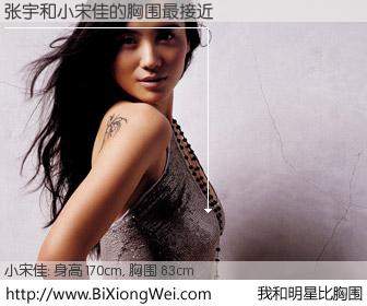 #我和明星比胸围# 身高 170cm，胸围 83cm，噢，卖糕的！张宇与内地影星小宋佳的胸围最接近！有图有真相：