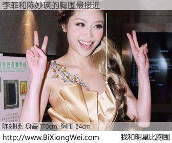 #我和明星比胸围# 身高 170cm，胸围 84cm，有目共睹，李菲与香港明星陈妙瑛的胸围最接近！有图有真相：