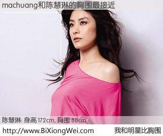 #我和明星比胸围# 身高 172cm，胸围 88cm，不用多说，machuang与香港明星陈慧琳的胸围最接近！有图有真相：