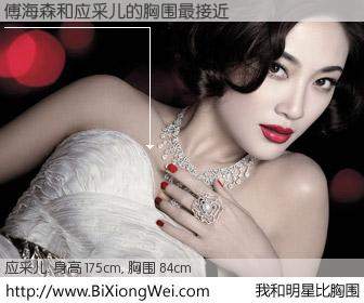 #我和明星比胸围# 身高 175cm，胸围 84cm，有目共睹，傅海森与台湾影星应采儿的胸围最接近！有图有真相：