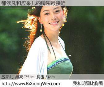 #我和明星比胸围# 身高 175cm，胸围 84cm，还用说吗？都依凡与台湾影星应采儿的胸围最接近！有图有真相：