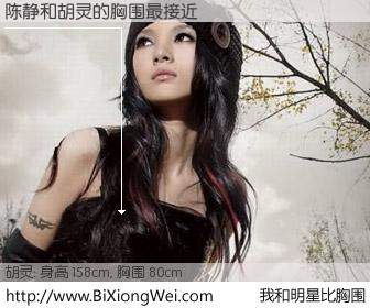 #我和明星比胸围# 身高 158cm，胸围 80cm，地球人都知道，陈静与内地明星胡灵的胸围最接近！有图有真相：