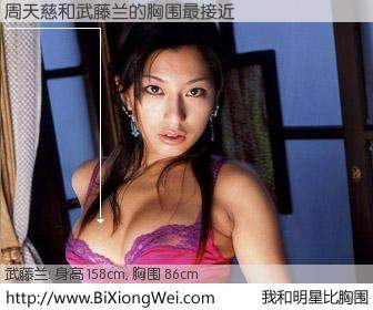 #我和明星比胸围# 身高 158cm，胸围 86cm，显而易见，周天慈与日本AV明星武藤兰的胸围最接近！有图有真相：