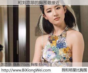 #我和明星比胸围# 身高 170cm，胸围 83cm，你自己都没想到吧？����与内地明星刘亦菲的胸围最接近！有图有真相：