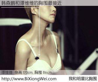 #我和明星比胸围# 身高 170cm，胸围 86cm，不可思议啊！韩森鹏与内地歌星谭维维的胸围最接近！有图有真相：