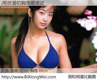 #我和明星比胸围# 身高 157cm，胸围 90cm，有目共睹，J与日本明星优香的胸围最接近！有图有真相：