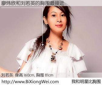 #我和明星比胸围# 身高 160cm，胸围 81cm，不用多说，廖炜欣与台湾歌星刘若英的胸围最接近！有图有真相：