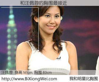 #我和明星比胸围# 身高 161cm，胸围 83cm，你自己都没想到吧？��ѻ�与台湾歌手汪佩蓉的胸围最接近！有图有真相：