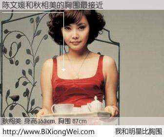 #我和明星比胸围# 身高 163cm，胸围 87cm，奇迹发生了！陈文媛与韩国女星秋相美的胸围最接近！有图有真相：