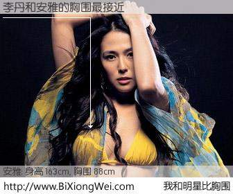 #我和明星比胸围# 身高 163cm，胸围 88cm，不可思议啊！李丹与台湾明星安雅的胸围最接近！有图有真相：