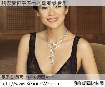 #我和明星比胸围# 身高 164cm，胸围 81cm，奇迹发生了！魏家梦与内地影星章子怡的胸围最接近！有图有真相：