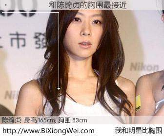 #我和明星比胸围# 身高 165cm，胸围 83cm，噢，卖糕的！������与台湾歌星陈绮贞的胸围最接近！有图有真相：