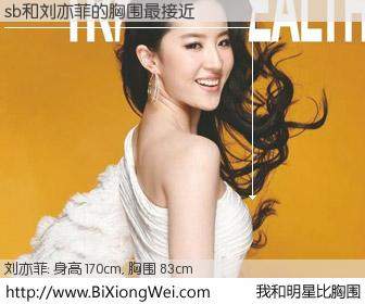 #我和明星比胸围# 身高 169cm，胸围 83cm，哇，我的神啊！sb与内地明星刘亦菲的胸围最接近！有图有真相：