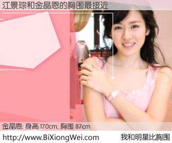 #我和明星比胸围# 身高 170cm，胸围 87cm，不用多说，江景琮与韩国明星金晶恩的胸围最接近！有图有真相：