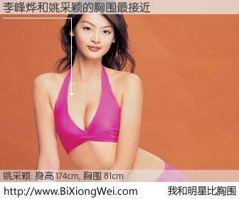 #我和明星比胸围# 身高 174cm，胸围 81cm，Oh, My God！李峰烨与台湾模特姚采颖的胸围最接近！有图有真相：