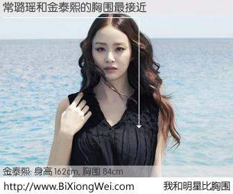 #我和明星比胸围# 身高 162cm，胸围 84cm，你自己都没想到吧？常璐瑶与韩国影星金泰熙的胸围最接近！有图有真相：