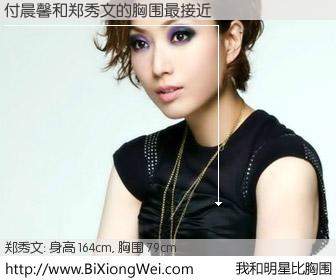 #我和明星比胸围# 身高 165cm，胸围 79cm，噢，卖糕的！付晨馨与香港歌星郑秀文的胸围最接近！有图有真相：