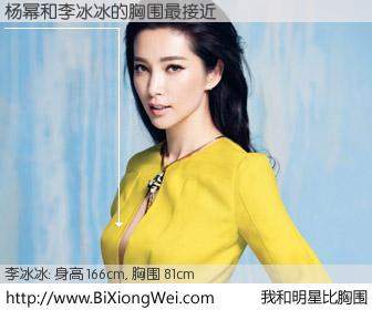 #我和明星比胸围# 身高 166cm，胸围 81cm，噢，卖糕的！杨幂与内地明星李冰冰的胸围最接近！有图有真相：