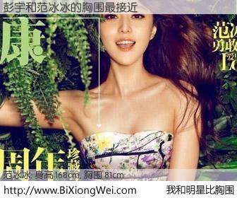 #我和明星比胸围# 身高 168cm，胸围 81cm，别不好意思！彭宇与内地影星范冰冰的胸围最接近！有图有真相：